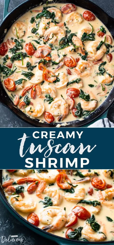 Tuscan Garlic Shrimp, Creamy Tuscan Shrimp, Shrimp Keto, Tuscan Shrimp, Lemon Chicken With Asparagus, Keto Shrimp Recipes, Juicy Shrimp, Shrimp Dinner, Shrimp Recipes For Dinner