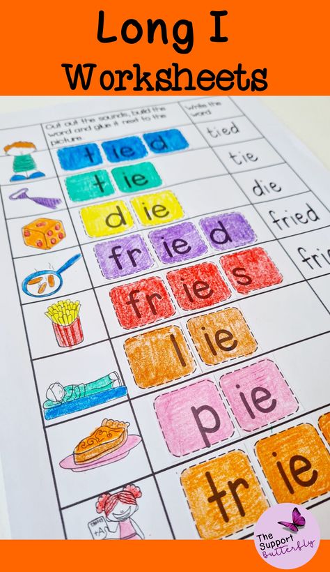 These long vowel worksheets are just what you need for you Kindergarten or First Grade students! These no prep worksheets are perfect for Literacy lessons, Literacy centers or word work. Are you teaching your class about long i sounds - long ie, long igh, long y and long i with magic e? These printables will be easy to implement and engaging during your spelling or reading lessons. These ready to go worksheets are accessible to all students and are easy to implement. Vowel I Worksheets, Long I Worksheets, Long I Words, Phonic Sounds, Long Vowel Worksheets, Spelling Lessons, Long Vowel Sounds, Vowel Worksheets, Vowel Teams