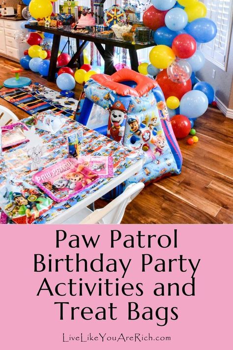 Paw Patrol Birthday Party Activities and Treat Bags For my daughter’s Paw Patrol birthday party, I gave myself a $125 budget. I spent $89.00 on the Paw Patrol Decorations and Food, so I only had $36.00 to work with for the activities and goodie bags. Paw Patrol Birthday Party Activities Paw Patrol Goodie Bags, Paw Patrol Decorations, Paw Patrol Birthday Party, Party Goodies, Birthday Party Activities, Paw Patrol Party, Diy Birthday Party, Paw Patrol Birthday, Party Activities