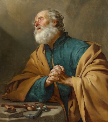 St.Peterpenitent (1618 - 1620) by Gerrit van Honthorst Catholic Bible Study, Catholic Bible, Saint Peter, Religious Painting, Baroque Art, Dutch Painters, Divine Mercy, Biblical Art, Catholic Art