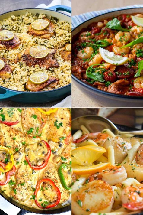 Skillet Dinner Ideas, Cucumber Chicken Salad, Cast Iron Skillet Burgers, Cucumber Chicken, Picky Eaters Recipes, Easy Skillet Dinner, Chicken And Sausage Jambalaya, Veggie Meatballs, Chicken Fajita Casserole