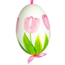 Hand Painted Duck Art Egg "Tulip Time" Easter Paintings, Easter Flower Arrangements, Easter Egg Art, Bunny Painting, Duck Art, Plastic Easter Eggs, Easter Tablescapes, Polish Art, Easter Egg Designs