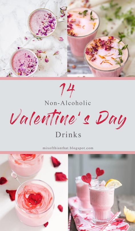 Non Alcoholic Valentines Drinks, Valentines Day Drinks Nonalcoholic, Pink Drinks Non Alcoholic, Valentines Latte Drinks, Valentines Drinks, Non Alcoholic Christmas Punch, Recipes With Fruit Cocktail, Easy Holiday Cocktails, Easy Mocktails