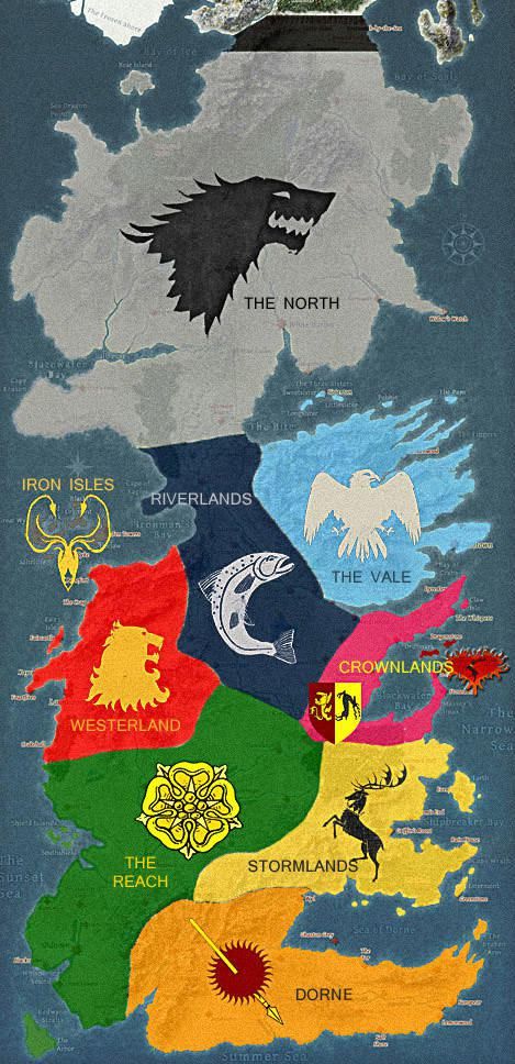 Map of Territories in Game of Thrones...just started watching the first season and i'm hooked!!! Winter is Coming..... Dessin Game Of Thrones, Game Of Thrones Map, Game Of Thrones Party, Devious Maids, Game Of Thrones 3, Hemlock Grove, Got Game Of Thrones, Jaime Lannister, Gra O Tron