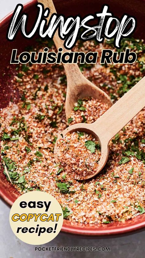 Louisiana Rub Wingstop Recipe, Wing Rub Recipe, Wingstop Louisiana Rub Recipe, Louisiana Rub, Chicken Scampi Pasta, Homemade Wings, Cracker Barrel Chicken, Drink Board, Homemade Rubs