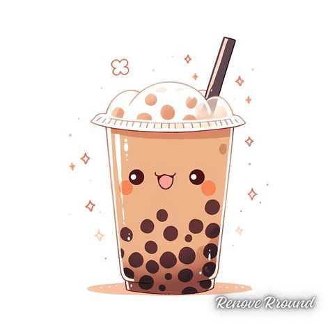 Boba Clipart, Kawaii Boba Tea, Boba Kawaii, Kawaii Boba, Doodles Drawings, Cute Doodles Drawings, Boba Tea, Aesthetic Collage, Bubble Tea