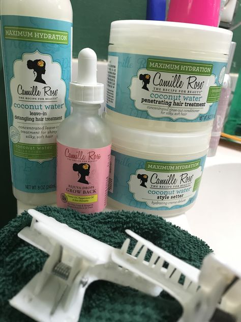 Camille Rose Coconut Water collection is so moisturizing #camillerosenaturals #rosette Camille Rose Coconut Water, Camille Rose Hair Products, Camille Rose, Water Collection, I'm Bored, Rose Hair, Hair Detangler, Soft Hair, Coconut Water