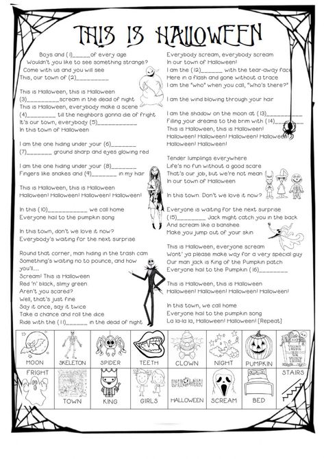 2nd Grade Halloween Worksheets, Halloween School Worksheets, Esl Halloween Worksheets, Halloween Ideas For Classroom, Halloween School Activities 2nd Grade, Halloween Exercises For Kids, Halloween History For Kids, Halloween Esl Activities, Halloween English Worksheets