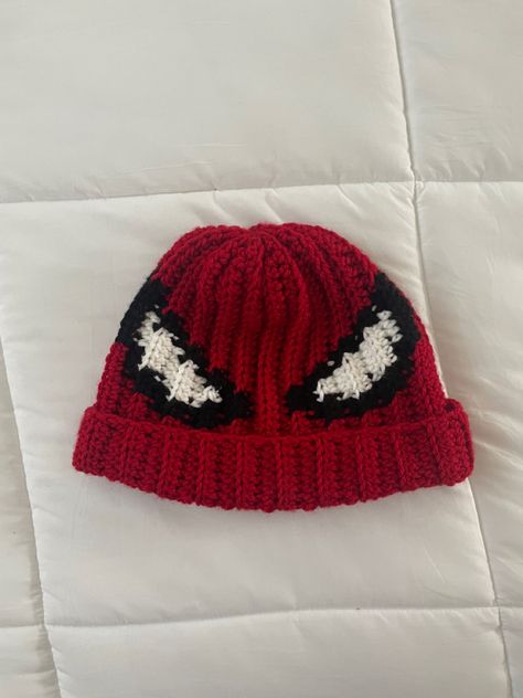 Crochet Spiderman beanie easy beginner ideas couple pair inspo matching hat cat hat cool cute marvel crochet Crochet Things For Boyfriend, Spider Man Beanie Crochet Free Pattern, Spider Man Beanie Crochet Pattern Grid, Crochet Spiderman Beanie, Spider Man Beanie Crochet Pattern, Spider Man Beanie Crochet Tutorial, Spiderman Beanie, Crochet Spiderman, Crochet Fairy