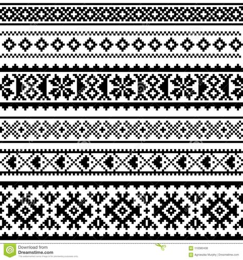 Illustration about Sami people clothing patterns from Norway, Sweden, Finland, and the Murmansk Oblast of Russia in black and white. Illustration of north, ornament, dress - 110380408 Finnish Clothing, Stranded Knitting Patterns, Fair Isle Chart, Macrame Knots Tutorial, Norwegian Design, Tapestry Crochet Patterns, Monochrome Design, Border Embroidery, Download Image