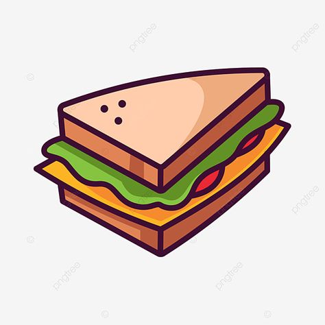 Sandwich Illustration, Sandwich Drawing, Vector Art Illustration Graphics, Food Illustration Design, Graphic Design Infographic, In Icon, Food Logo Design, Cartoons Png, Cafe Wall