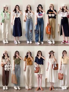 Korean Spring Outfits Women, Korean Clothes Summer, Uniqlo Women Outfit Petite, Japanese Clothing Style Summer, Korean Fashion For Summer, Korean Fashion Rainy Day, Summer In Seoul Outfit, Japanese Style Summer Outfit, Japanese Ootd Street Style