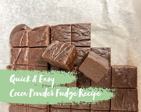 Cocoa Powder Fudge Recipe | Chocolate fudge recipe without sweetened condensed - Call Me Fudge Fudge With Cocoa Powder Easy, Easy Fudge Recipe With Cocoa Powder, Fudge Made With Cocoa Powder, Cocoa Powder Fudge, Desserts With Cocoa Powder, Fudge With Cocoa Powder, Cocoa Powder Fudge Recipe, Easy Chocolate Fudge Recipe, Fudge With Condensed Milk