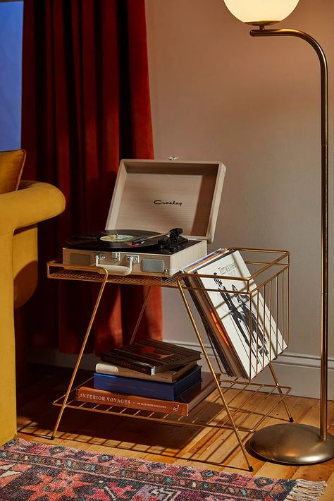 Vinyl Storage Rack, Vinyl Storage, Apartment Furniture, Decoration Inspiration, Record Player, Dream House Decor, Interior Inspo, Aesthetic Room, New Room