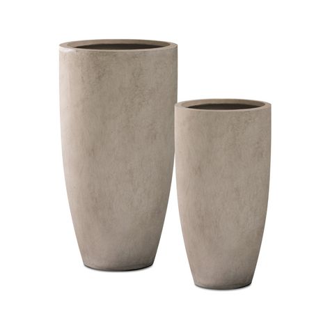 Latitude Run® Kante 2 Piece 31.4" and 23.6"H Concrete Tall Planters, Large Outdoor Indoor Decorative Pot with Drainage Hole and Rubber Plug, Modern Tapered Style Set & Reviews | Wayfair Weathered Concrete, Handmade Concrete Planters, Plant Pots Crafts, Contemporary Planters, Plant Pot Decoration, Concrete Finish, Handmade Planter, Handmade Plant, Indoor Outdoor Planter