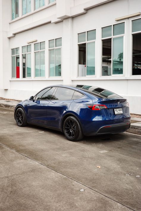 Blue Tesla, Tesla Model Y, Tesla Model, Tesla, Wheel, Cars, Blue