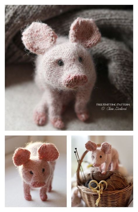 Amigurumi Piglet Free Knitting Pattern - Knitting Pattern Knitted Pigs Free Pattern, Knitted Pig Pattern Free, Knitting Toys Free Pattern, Amigurumi Knitting Patterns, Pig Knitting Pattern Free, Free Knitting Patterns Toys, Free Toy Knitting Patterns, Pig Knitting Pattern, Knitting Animals