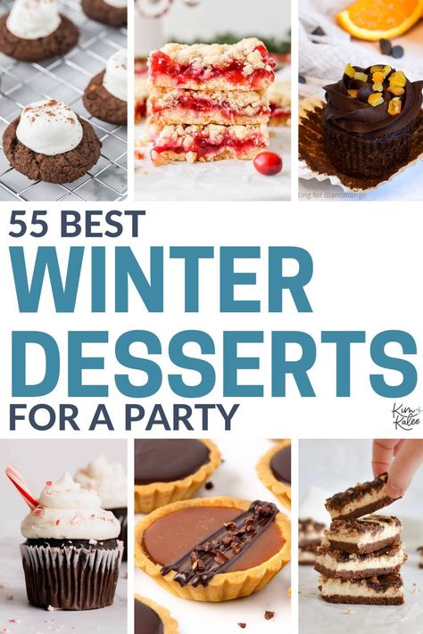 These winter party desserts are sure to warm you up and give your guests all the cozy vibes! #winter #hotchocolate #peppermint Winter Dessert Bar, Winter Themed Desserts, Cranberry Cheesecake Recipes, Chocolate Layer Dessert, Reasons To Read, Vegetarian Party Food, Easy Christmas Dinner, Bbq Desserts, Winter Dessert