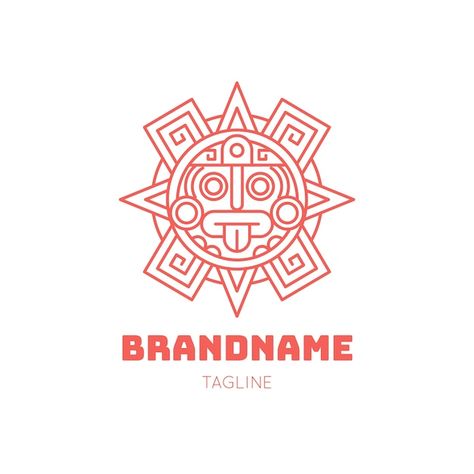 Vector flat design aztec logo design | Premium Vector #Freepik #vector Fantasy Draft, Aztec Symbols, Flat Design, Vector Photo, Shirt Ideas, Logo Inspiration, Premium Vector, Graphic Resources, Rum