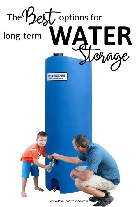 The Best Long-Term water storage options for Families Long Term Water Storage, Water Collection System, Water Survival, Doomsday Prepper, Storing Water, Water Barrel, Emergency Water, Survival Skills Life Hacks, Water Storage Tanks