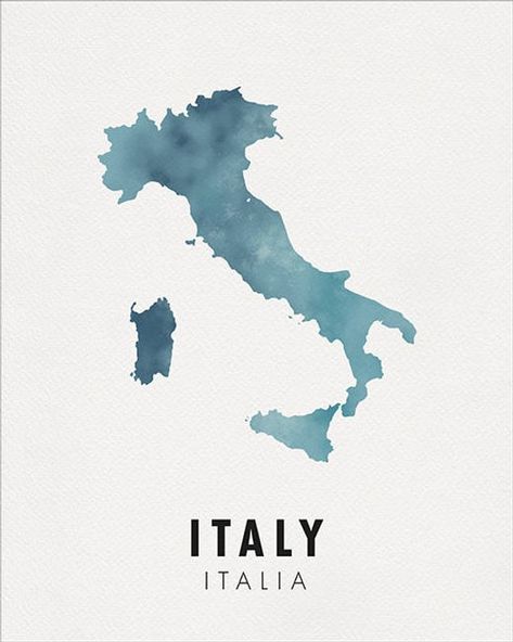 Map of Italy Print Italian Map Illustration 8x10 Print 5x7 | Etsy Italy Illustration, Maps Aesthetic, Map Of Italy, Art Bedroom Decor, Map Background, Map Travel, Print Map, Italy Map, Italy Print