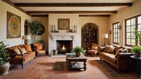 Designing a Spanish Revival Living Room: Step-by-Step Guide - DexDecor Boho Spanish Living Room, Spanish Style Interior Design Living Room, 70s Spanish Style Home, Modern Spanish Style Living Room, Spanish Interior Design Living Room, Spanish Style Homes Interior Living Rooms, Spanish Revival Living Room, Spanish Colonial Living Room, Hacienda Living Room