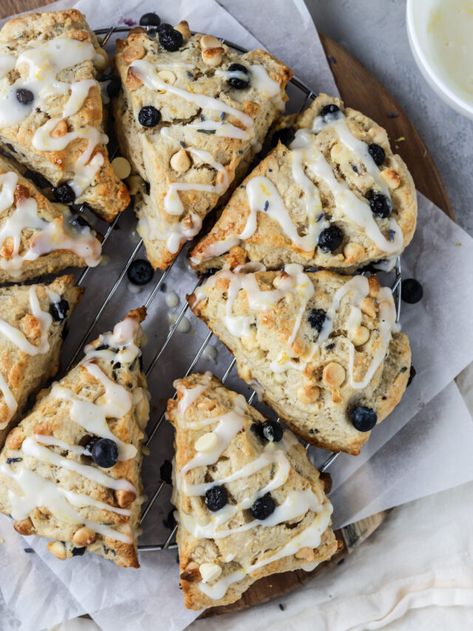 Lemon Lavender Scones, Buttermilk Scone Recipe, White Chocolate Scones, Lavender Scones, Blueberry Scone, Berry Scones, Blueberry Scones Recipe, Raspberry Scones, Chocolate Scones