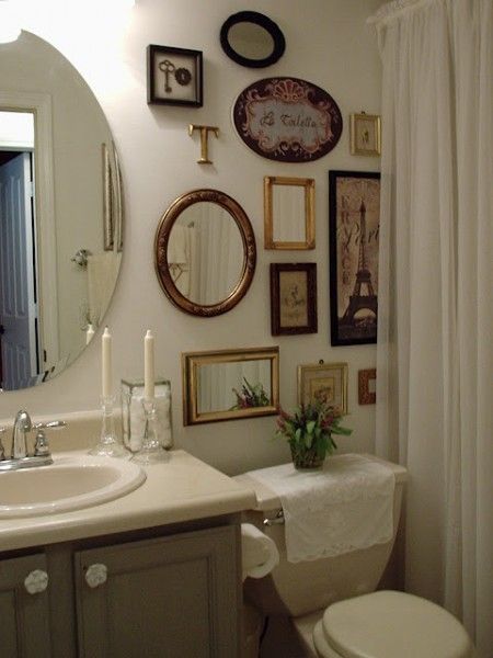 shabby 2 Harry Styles Imagine, Mirror Gallery, Shabby Chick, Hall Bathroom, Shabby Chic Bathroom, Chic Bathrooms, Hair Raising, Bathroom Redo, Wall Gallery