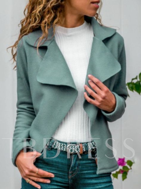 Long Sleeve Slim Regular Women's Jacket Plain Jacket, Jacket Collar, Slim Blazer, Womens Jackets Casual, Womens Jackets, Collar Jacket, Long Sleeves Coats, Plus Size Kleidung, Turndown Collar