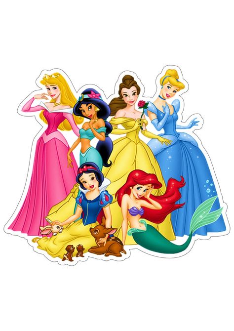 Disney Princess Art Cute, Disney Princess Printables, Original Disney Princesses, Disney Princess Cake Topper, Disney Princess Png, Disney Princess Birthday Cakes, Disney Princess Cupcakes, Disney Png, Walt Disney Princesses