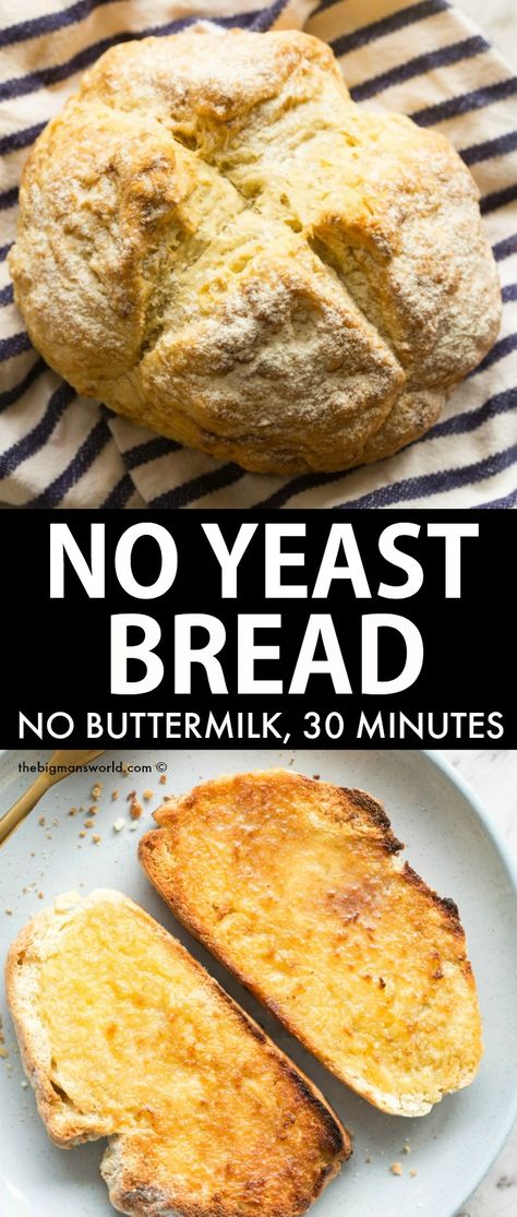 Emergency Bread, Easy No Yeast Bread, Gluten Free Yeast Free Bread, Yeast Free Recipes, Gluten Free Quick Bread, Gluten Free Vegan Bread, Bread Without Yeast, Dairy Free Bread, Yeast Free Breads