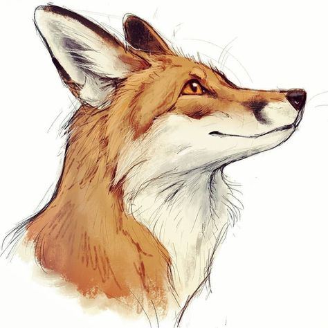 Fox Drawings, Fox Artwork, Art Fox, Fox Drawing, Fox Pictures, Arte Van Gogh, 강아지 그림, Fox Illustration, Fox Tattoo