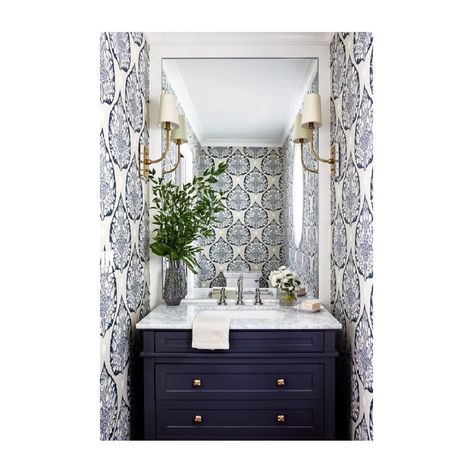 rebecca samuel (@rgrunfeld) • Instagram photos and videos Small Powder Bathroom Ideas, Powder Bathroom Ideas, Bath Wallpaper, Classic Interior Design, Bathroom Redo, Elegant Bathroom, Top Interior Designers, Home Upgrades, Room Remodeling