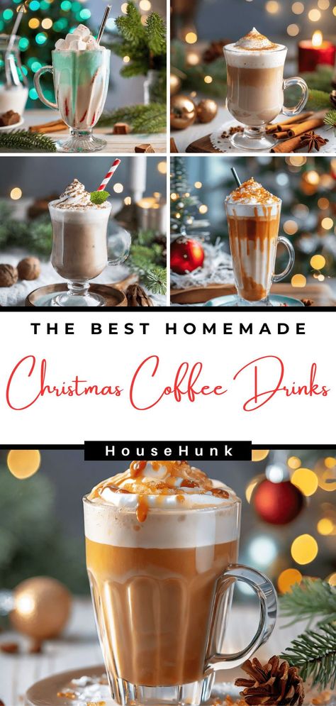 Holiday Espresso Drinks, Peppermint Coffee Drinks, Peppermint Mocha Latte Recipe, Christmas Iced Coffee Recipes, Christmas Coffee Drinks Recipes, Christmas Coffee Syrup, Christmas Coffee Flavors, Christmas Latte Ideas, Christmas Drinks Coffee