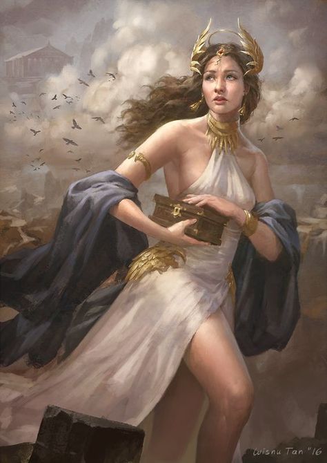 Pandora Greek, برج الميزان, Greek Goddess Art, Era Victoria, Greek Mythology Gods, Goddess Costume, Greek Gods And Goddesses, Fantasy Magic, Greek Mythology Art