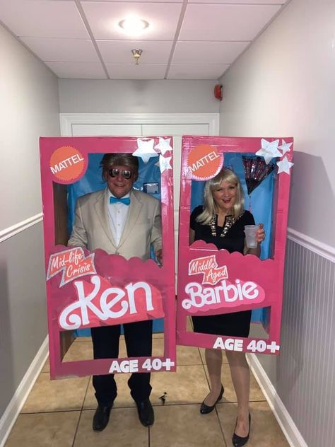 Barbie And Ken Box Costume, Barbenheimer Outfit, Barbie Box Costume, Wednesday Costume, Decade Party, Box Costumes, Barbie Box, Barbie Ideas, Barbie Halloween