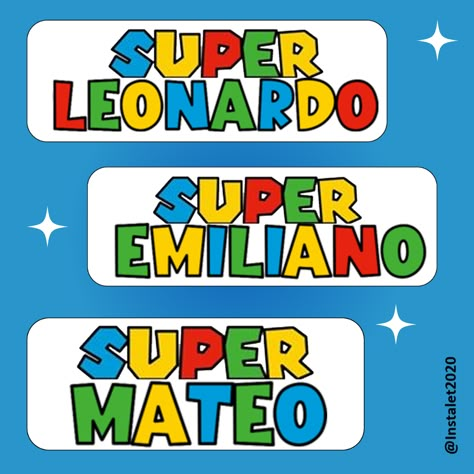 Letra Super Leonardo, Emiliano, y Mateo Messi Drawing, Mario Bros Png, Mario Bros Cake, Super Mario Coloring Pages, Super Mario Cake, Photo Cake Topper, Mario Cake, Super Mario Birthday Party, Ideas Para Cumpleaños