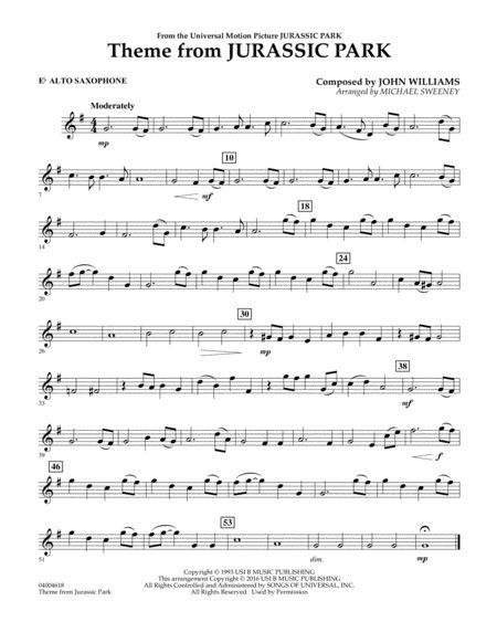 Sheet Music Alto Saxophone, Alto Saxophone Sheet Music Popular, Alto Saxophone Music, Jurassic Park Theme, Alto Sax Sheet Music, Sax Music, Alto Saxophone Sheet Music, Easy Sheet Music, Saxophone Music