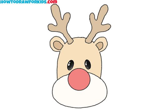 reindeer face drawing lesson Rudolf Drawing, Reindeer Face Drawing, Reindeer Drawing Easy, Draw A Reindeer, Reindeer Drawing, Flying Reindeer, Rudolph Reindeer, Sketching Tips, Reindeer Face