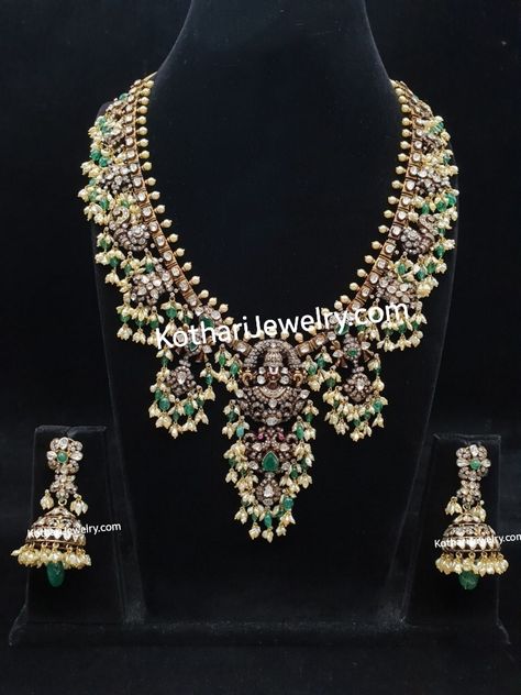 Victorian Guttapusalu, 5 In 1 Haram Designs, Victorian Gold Jewelry, Victorian Jewelry Indian, Victorian Jewellery Designs, Lord Tirupati Balaji, Gold Vaddanam, Victorian Jewelry Necklace, Guttapusalu Haram