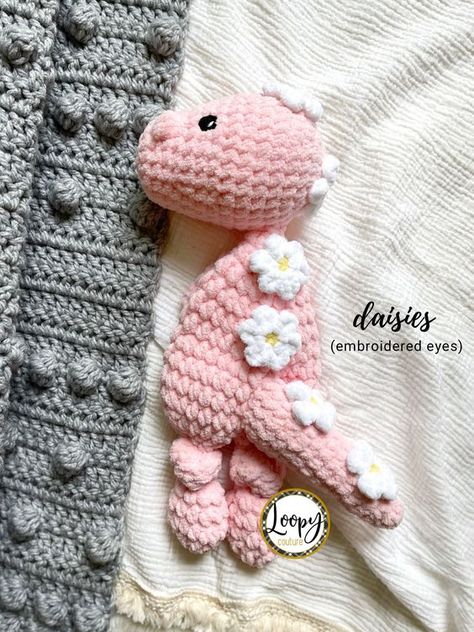 Crocheted Dinosaur, Dinosaur Lovey, Diy Plush, Amigurumi For Beginners, Diy Crochet Toys, Crochet Toys Free Patterns, Crochet Lovey, Crochet Toys Free, Knitting Patterns Free Scarf