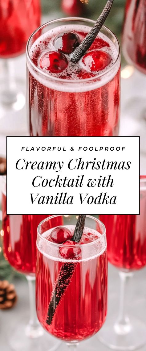 Image for Creamy Christmas Cocktail with Vanilla Vodka Drinks Made With Vanilla Vodka, Vanilla Vodka Christmas Drinks, Cinnamon Vodka Drinks Recipes, Christmas Bulb Drink, Rum Chatta Drinks, Vodka Christmas Cocktails, Vodka Holiday Drinks, Vanilla Vodka Recipes, Vanilla Vodka Drinks