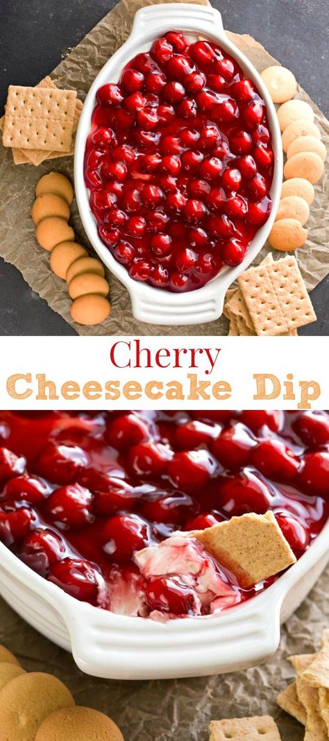 Cherry Cheesecake Dip Recipe, Thanksgiving Food List, Cherry Cheesecake Dip, Food Dips, Cheesecake Dip Recipe, Cheesecake Dip, Sweet Dips, Dessert Aux Fruits, Brownie Desserts