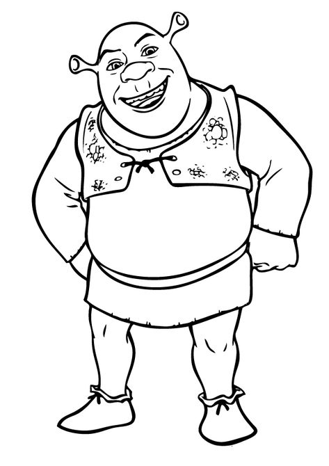 Free Printable Shrek Coloring Pages For Kids Shrek Clipart, Shrek Coloring Pages, Shrek Drawing, Ninjago Coloring Pages, Shingle Colors, Color Pages, Cartoon Coloring Pages, Disney Coloring Pages, Page Ideas