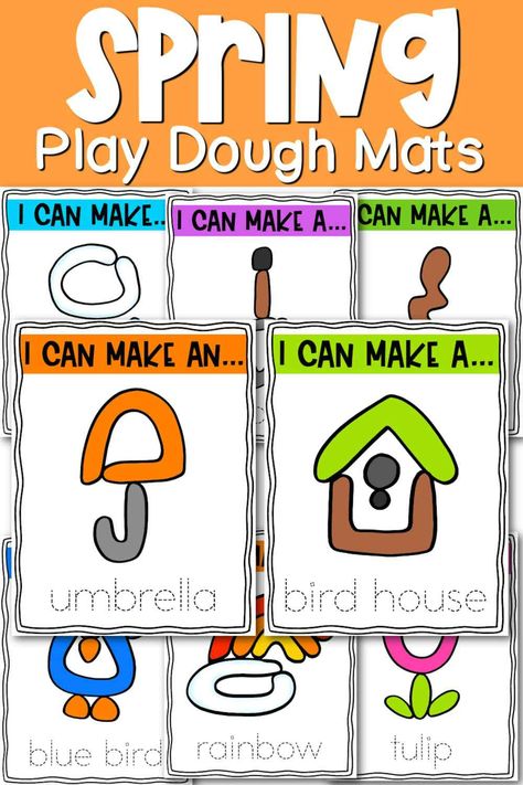 Spring Playdough Mats Free Free Spring Playdough Mats, Playdoh Mats Printable, Playdough Cards Free Printables, Playdoh Activities For Kindergarten, Spring Playdough Ideas, Spring Play Dough, Play Doh Steam Activities, Playdoh Mats Free, Play Doh Mats Free