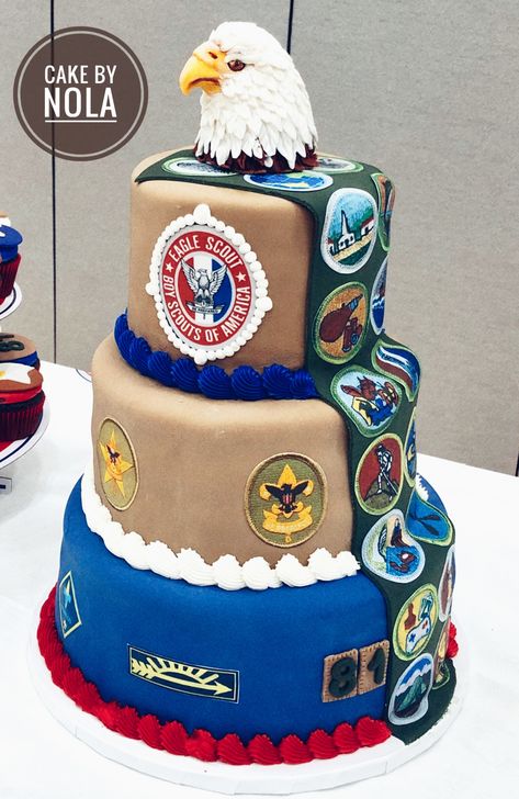 Today was Benjamin’s Court of Honor. Congrats to him and all who helped him achieve the rank of Eagle Scout.  #cakedecorating  #instacake #cakesofig #cakesofinstagram #cakestagram #marshmallowfondant #edibleart #boyscouts  #boyscoutsofamerica  #eaglescouts #courtofhonor  #eaglescoutcake Eagle Scout Cakes Ideas, Eagle Court Of Honor Cake Ideas, Eagle Court Of Honor Cake, Eagle Scout Court Of Honor Ideas Display Table Decorations, Eagle Scout Court Of Honor Centerpieces, Eagle Scout Court Of Honor Ideas, Boy Scout Games, Scouting Activities, Eagle Scout Cake