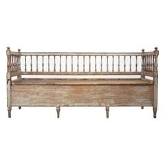 Swedish Bench, circa 1830 Neoclassical Sofa, Storage Daybed, Storage Couch, Daybed White, Beds White, Swedish Sofa, Tufted Daybed, Swedish Country House, White Daybed