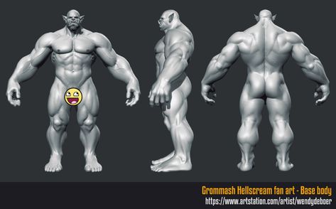 ArtStation - Orc anatomy study, Wendy de Boer Orc Anatomy, Grommash Hellscream, Orc Warrior, Anatomy Practice, Anatomy Sculpture, Anatomy Study, 3d Modelling, Body Reference, Anatomy Reference