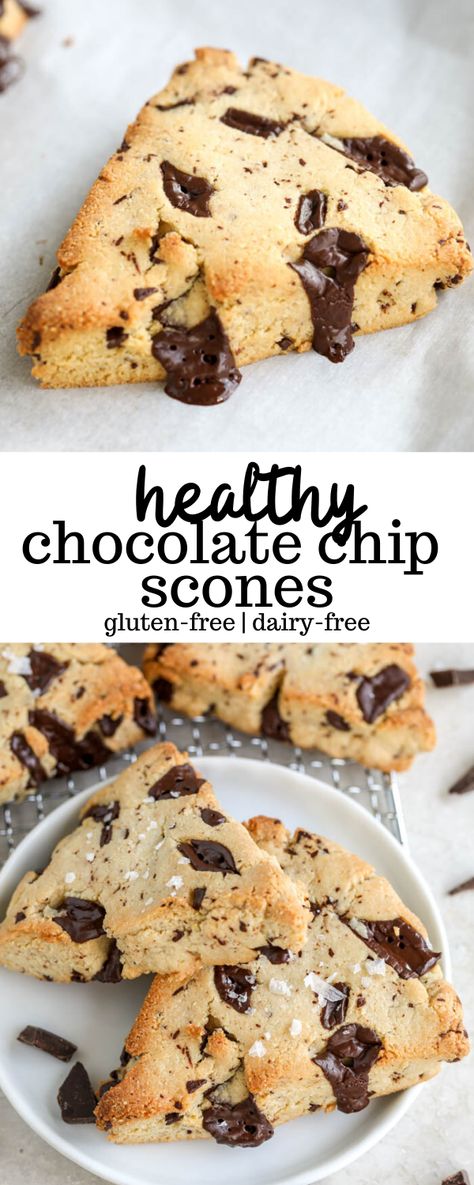 Erin Lives Whole, Healthy Scones, Glutenfri Baking, Chocolate Chip Scones, Gluten Free Scones, Dairy Free Treats, Desserts Keto, Cookies Gluten Free, Dairy Free Breakfasts