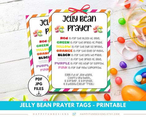 Easter Church Activities, Jellybean Prayer, Jelly Bean Prayer, Christian Easter Basket, Kids Church Activities, Easter Sunday School, Prayer Poems, Jelly Beans Easter, Prayer For Church